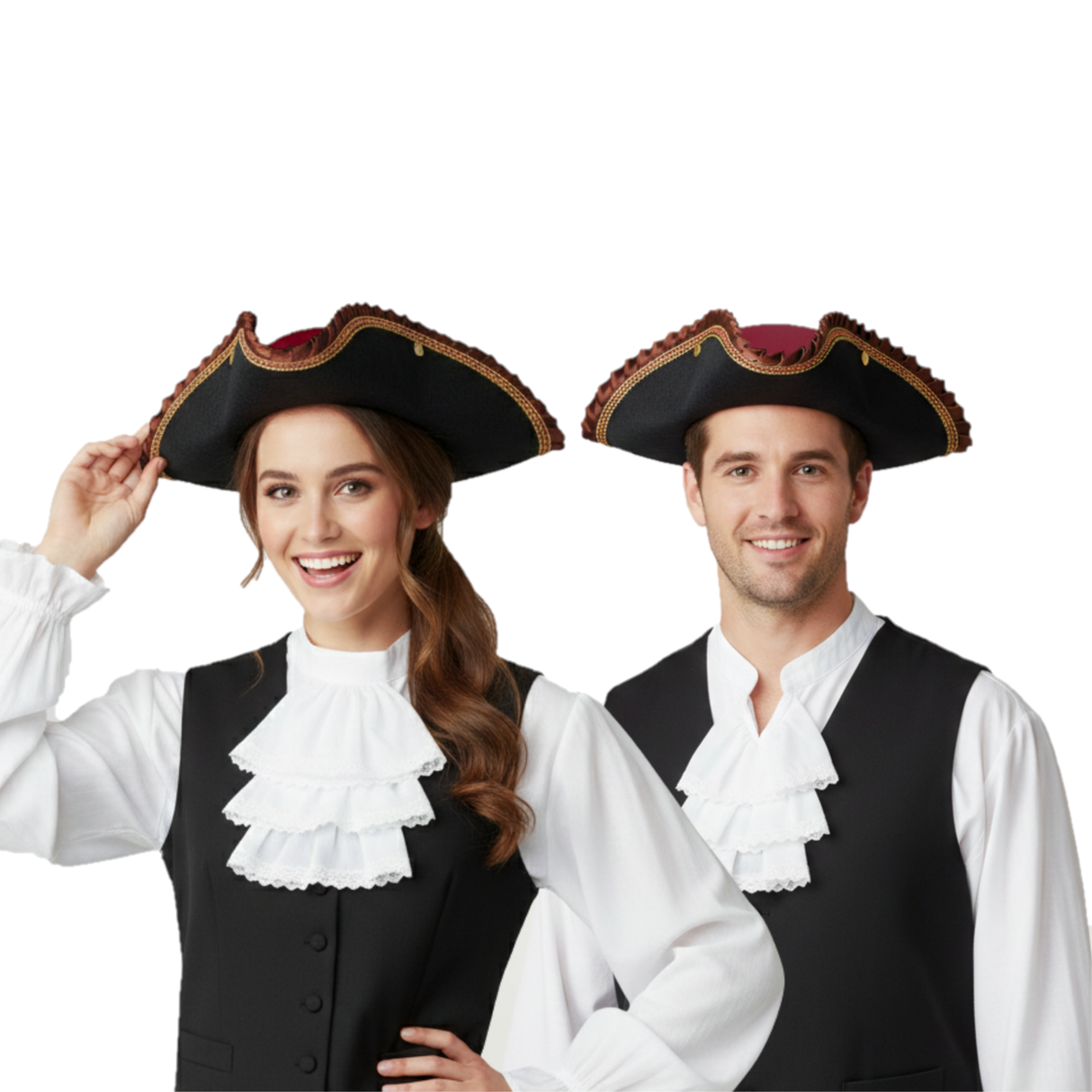 Burgundy Tricorne Costume Hat