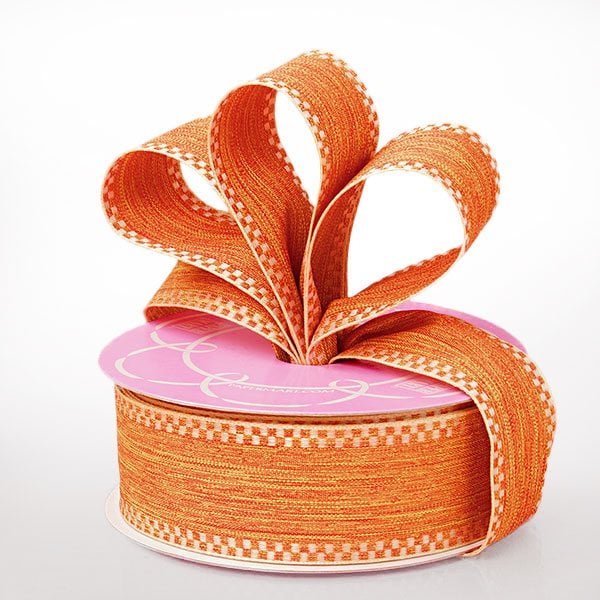 Katie Linen Ribbon 1 1/2 '' X 20 yd Orange Color 1 / roll