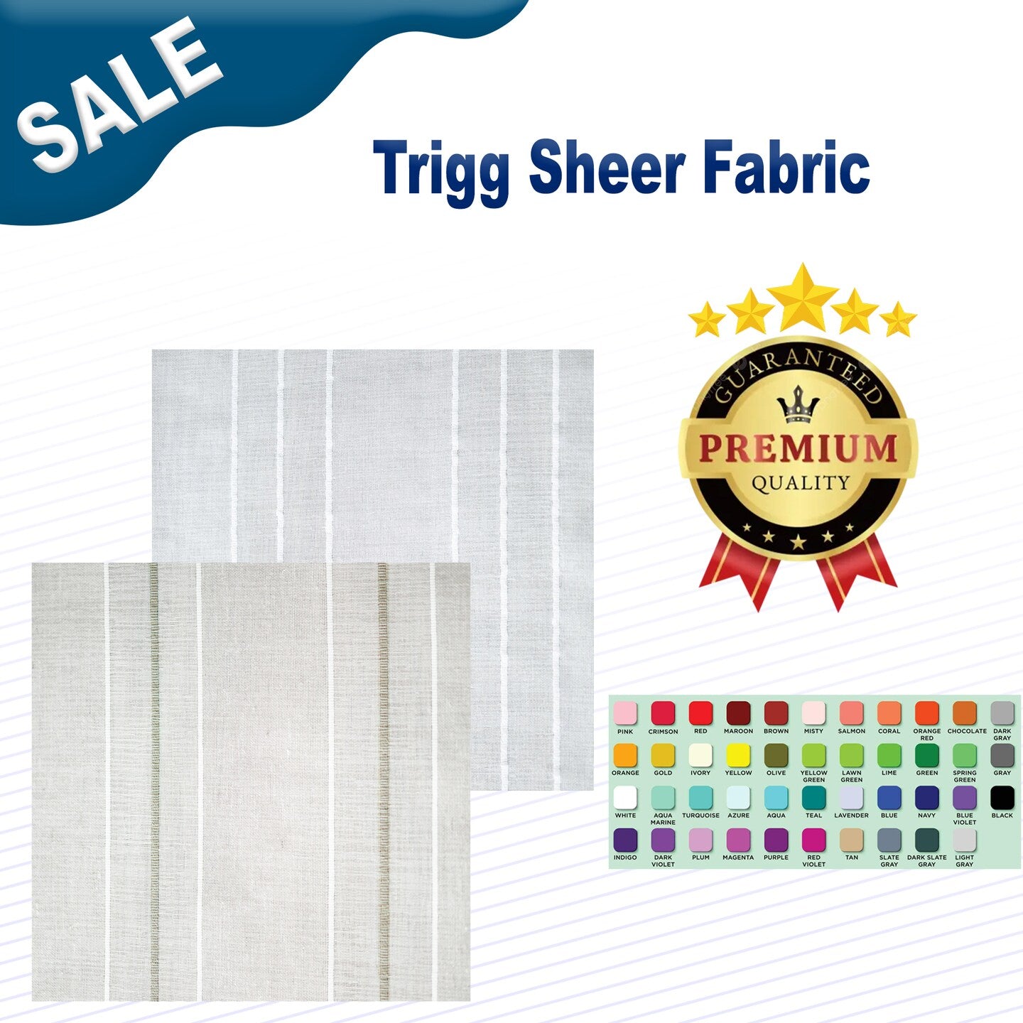 1 Yard Trigg Sheer Fabric