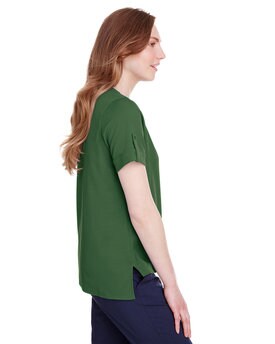 Devon & Jones® CrownLux Performance Ladies Plaited Rolled Sleeve Top