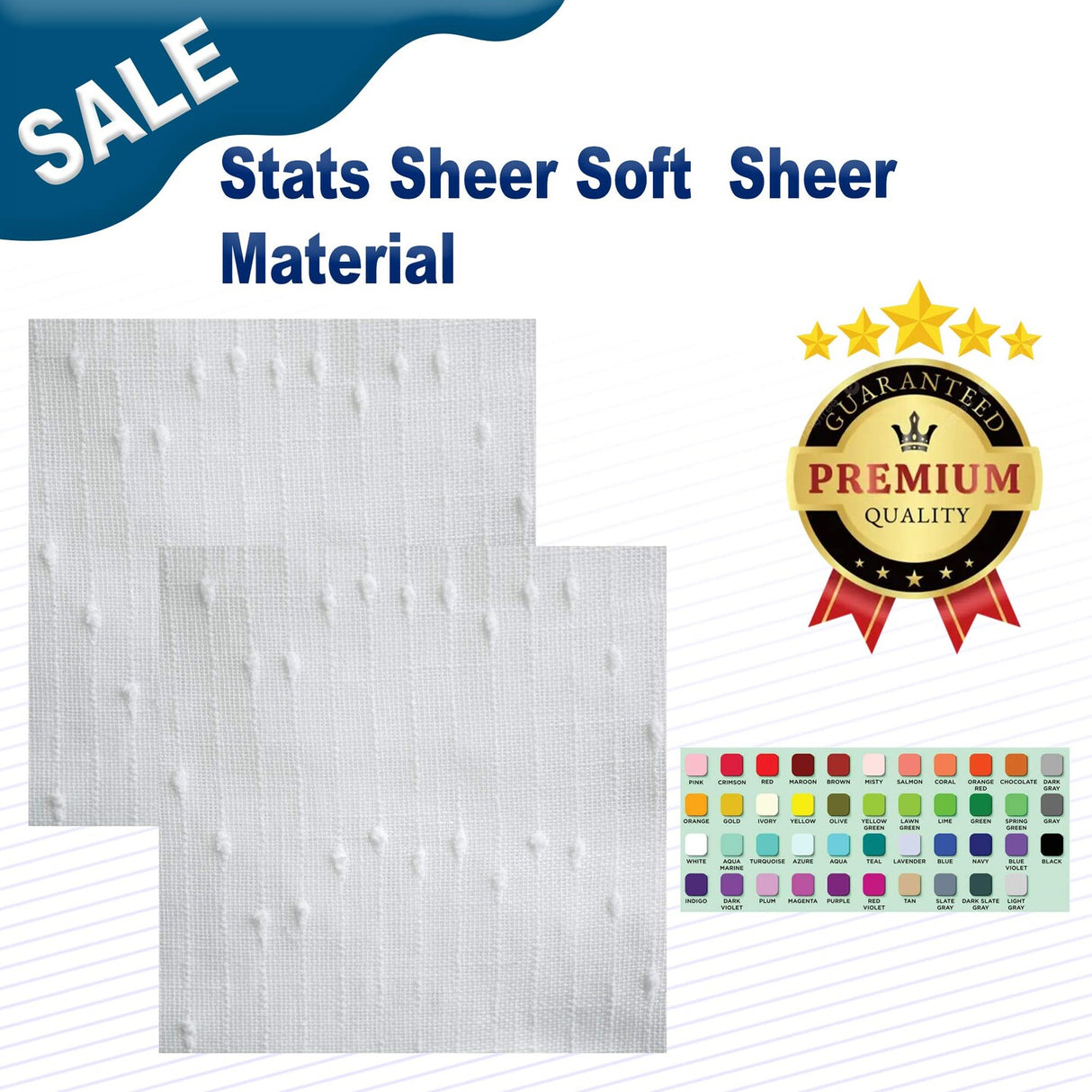 1 Yard Stats Sheer Soft Sheer Material