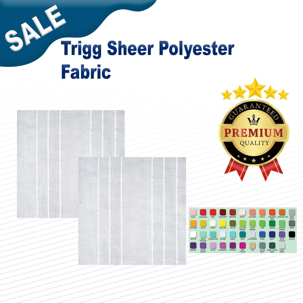 1 Yard Trigg Sheer Polyester Fabric