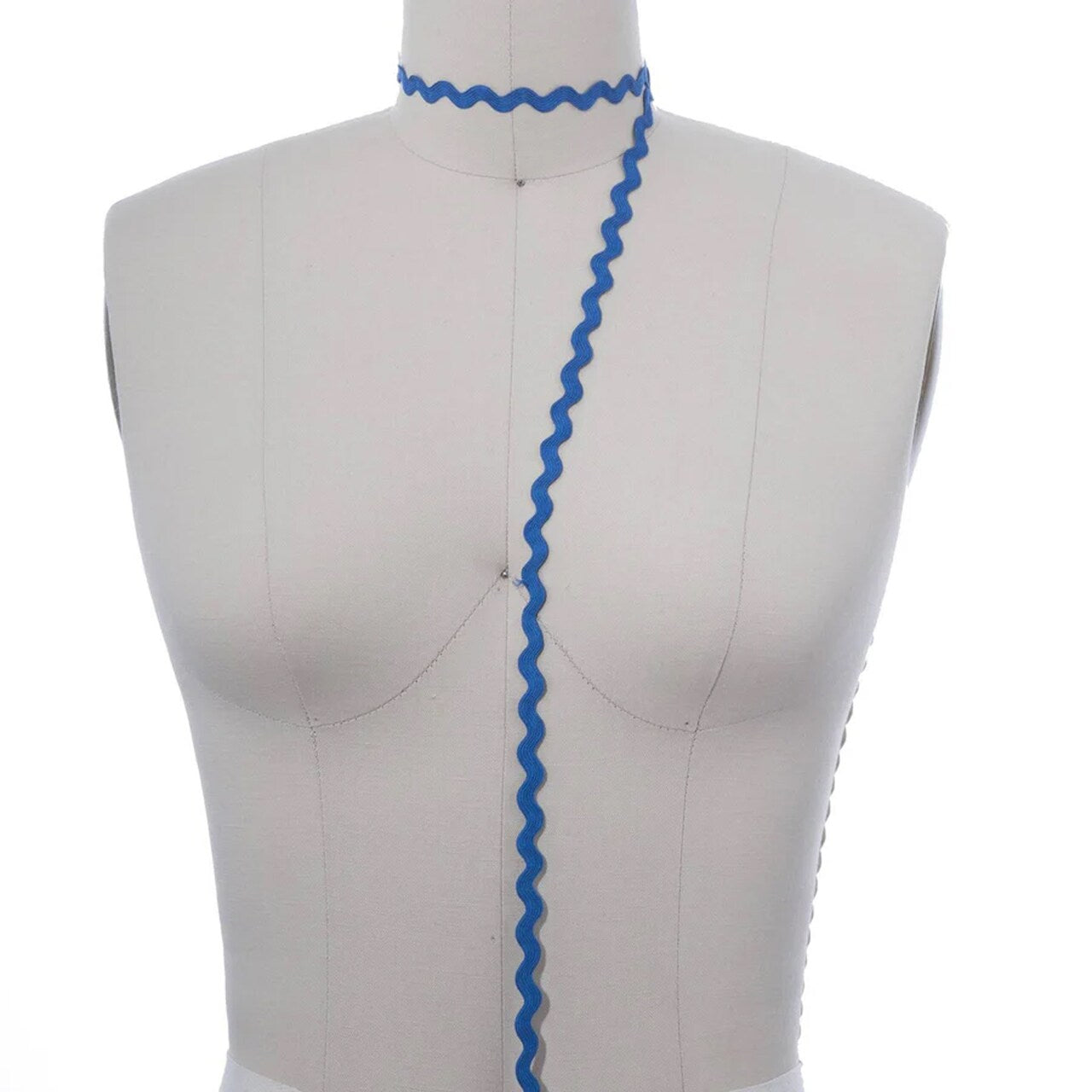 3 Yards True Blue Ric Rac Ribbon Trim Rigid Zigzag Tape on Wooden Spool