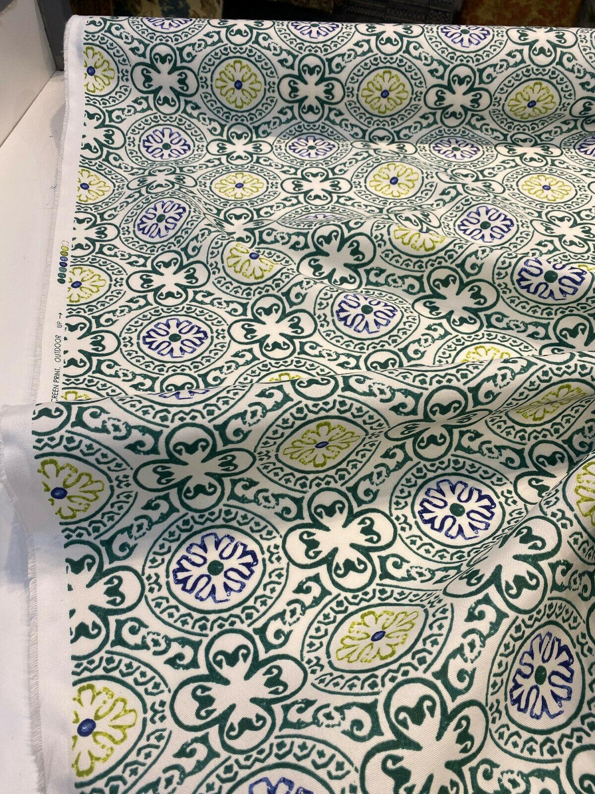 Bali Block Spun Polyester Fabric - Hunter Green Block Pattern, 54" Width (1 Yard)
