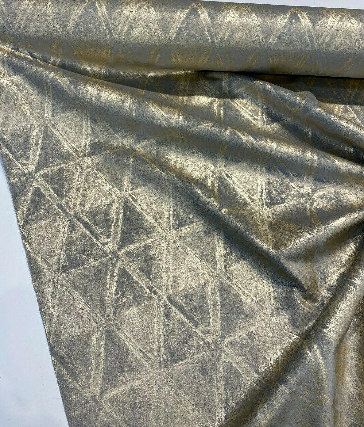 Weather Pattern Gold Leaf Gold Foil Knit Upholstery Fabric - Gold Leaf, 55" Width (1 Yard)