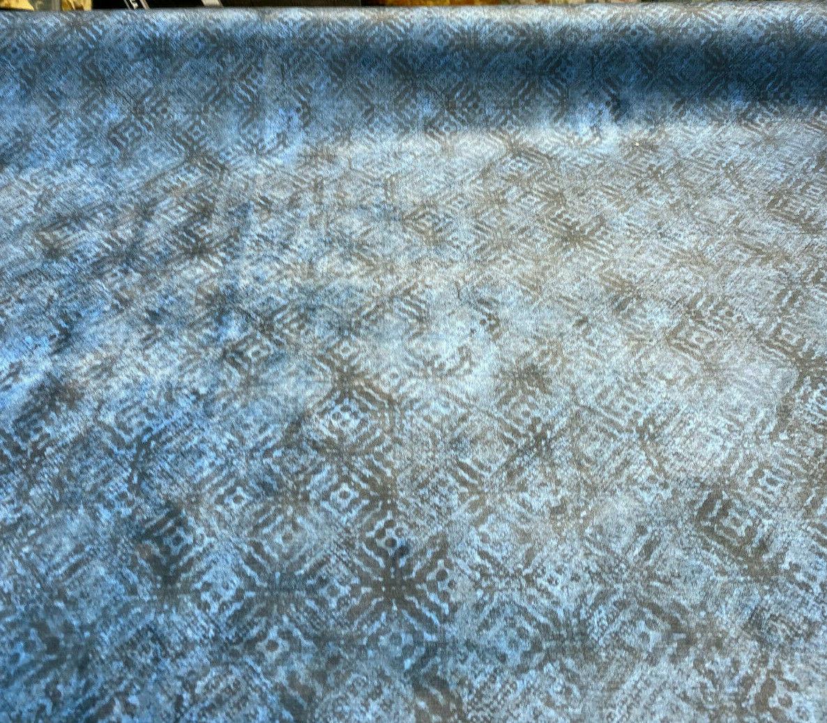 P Kaufmann Velour Texture Polyester Fabric - Ink Blue With Black Hints, 54" Width (1 Yard)