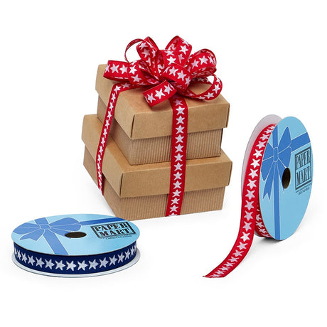 Stars Fabric Ribbon Red Color 1 / ROLL