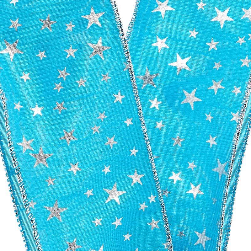 Star Pattern Wired Ribbon 2 1/2 '' X 10 yd - 1 / ROLL
