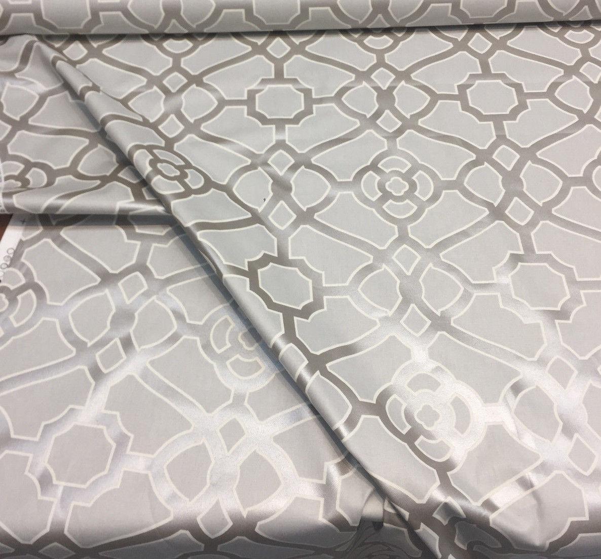 P/Kaufmann Burnished Tile Chintz Silver 100 Percent Cotton Fabric - Grey And Cream Tile Pattern, 54" Width (1 Yard)