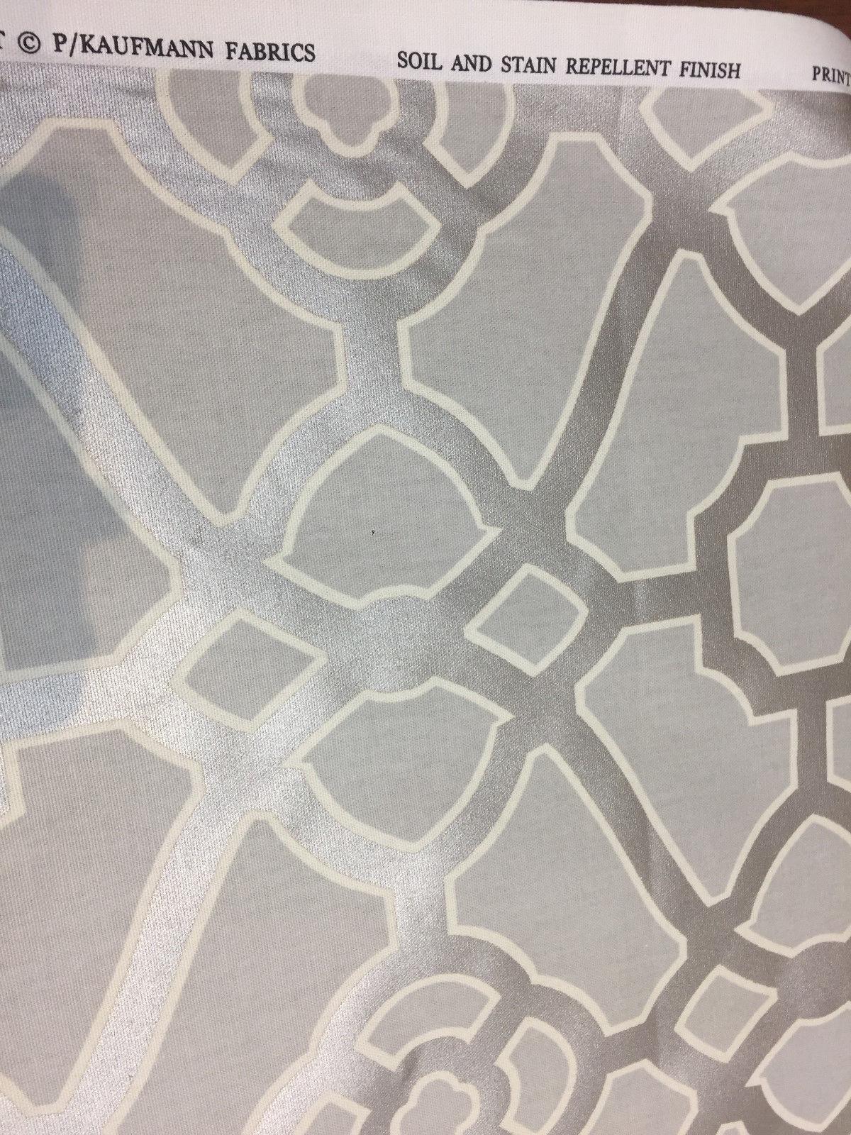 P/Kaufmann Burnished Tile Chintz Silver 100 Percent Cotton Fabric - Grey And Cream Tile Pattern, 54" Width (1 Yard)