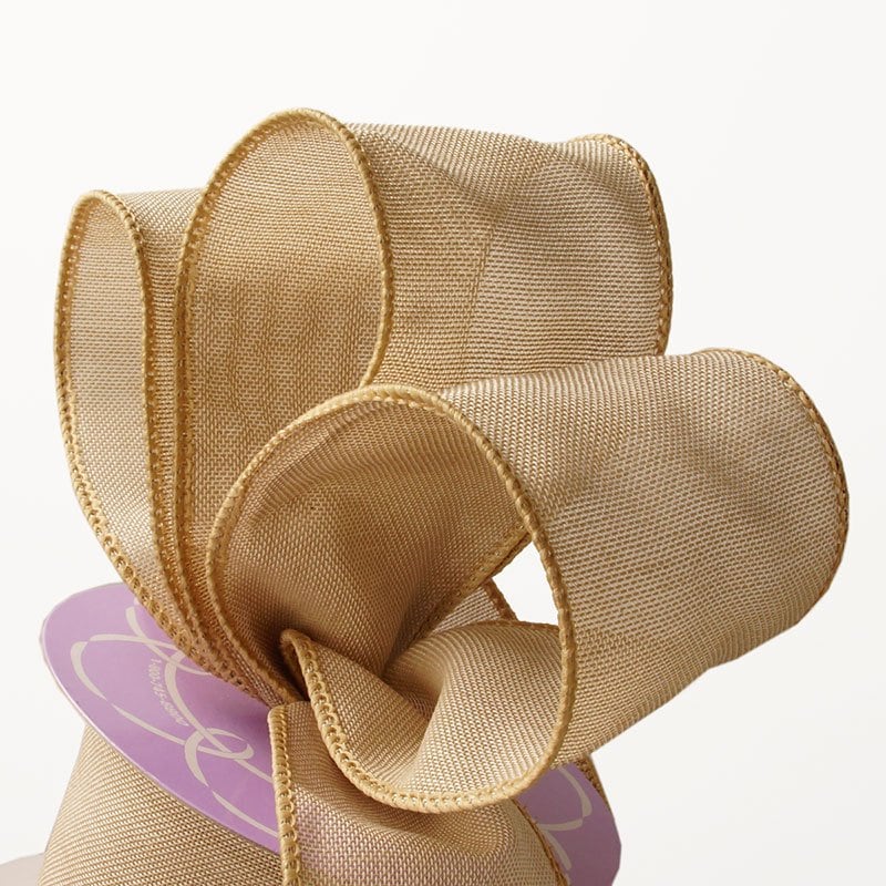 Natural Raw Linen Look Wired Ribbon 2 1/2 '' X 10 yd - 1 / ROLL