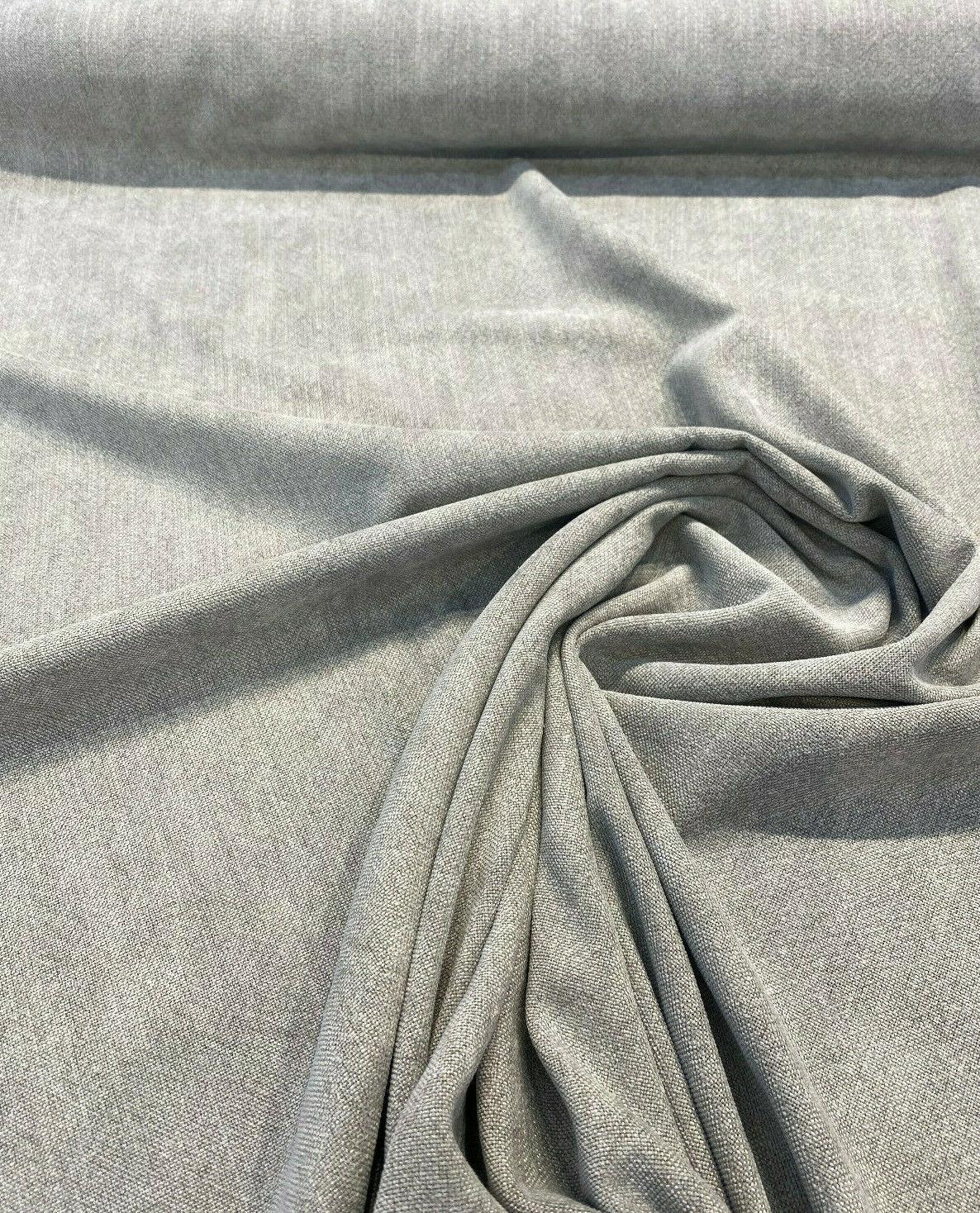 Calvin Linen Italian Drapery Upholstery Fabric - Gray Relic, 56" Width, Railroaded (1 Yard)