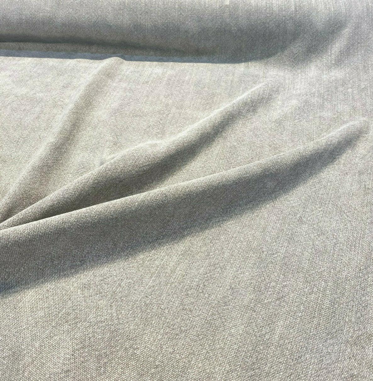 Calvin Linen Italian Drapery Upholstery Fabric - Gray Relic, 56" Width, Railroaded (1 Yard)