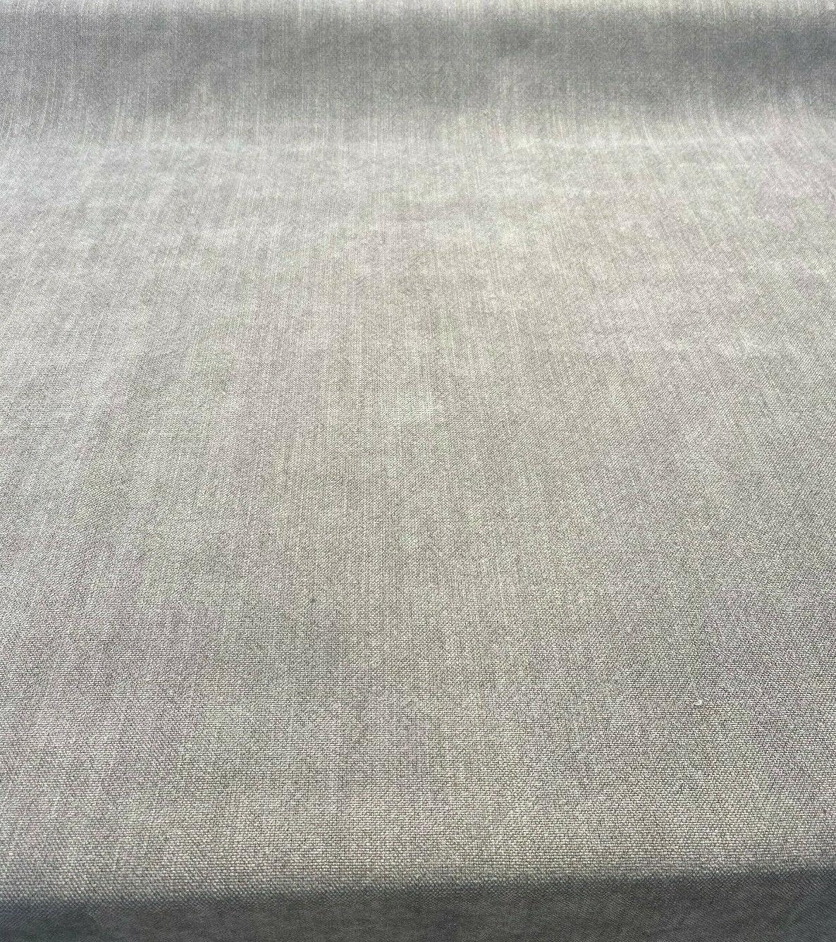 Calvin Linen Italian Drapery Upholstery Fabric - Gray Relic, 56" Width, Railroaded (1 Yard)
