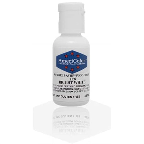 Bright White Soft Gel Paste Food Color - AmeriColor 126