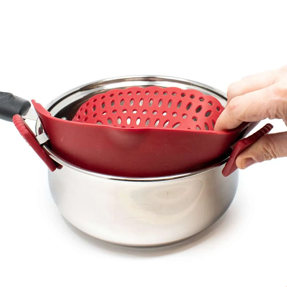 Norpro Red Silicone Clip On Strainer