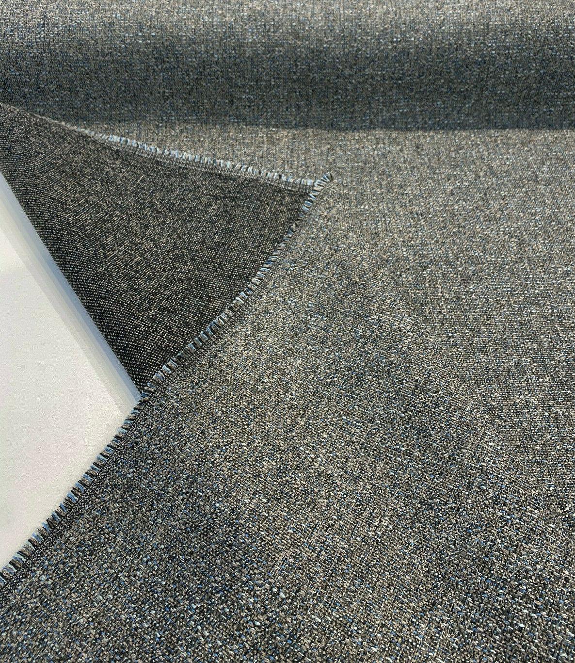 Riley Blue Pacific Chenille Upholstery Fabric - Dark Gray With Blue Hints, 56" Width (1 Yard)