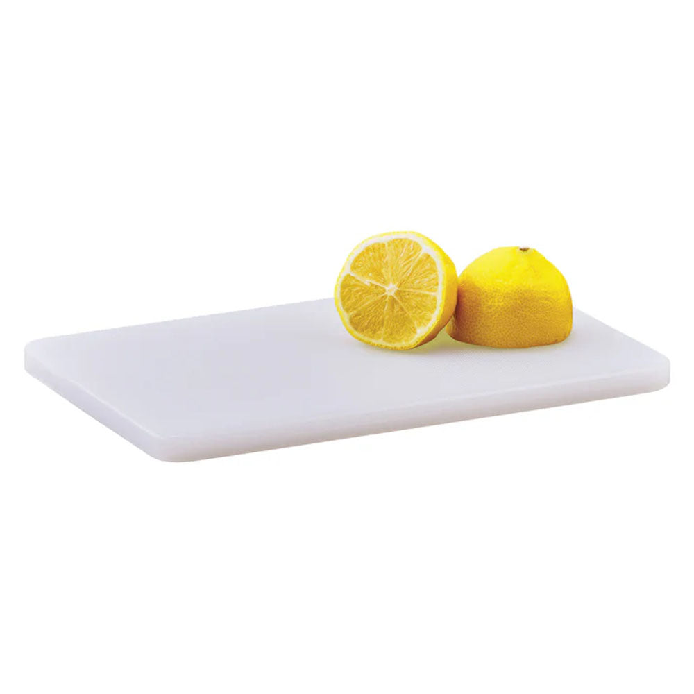 Winco White Polyethylene Cutting Board 1/2" Thick - 6" x 10"