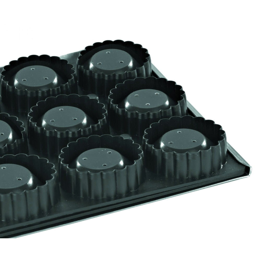 Mallard Kali Mold 3-Piece Round Fluted Tartlet Cutting Sheet
