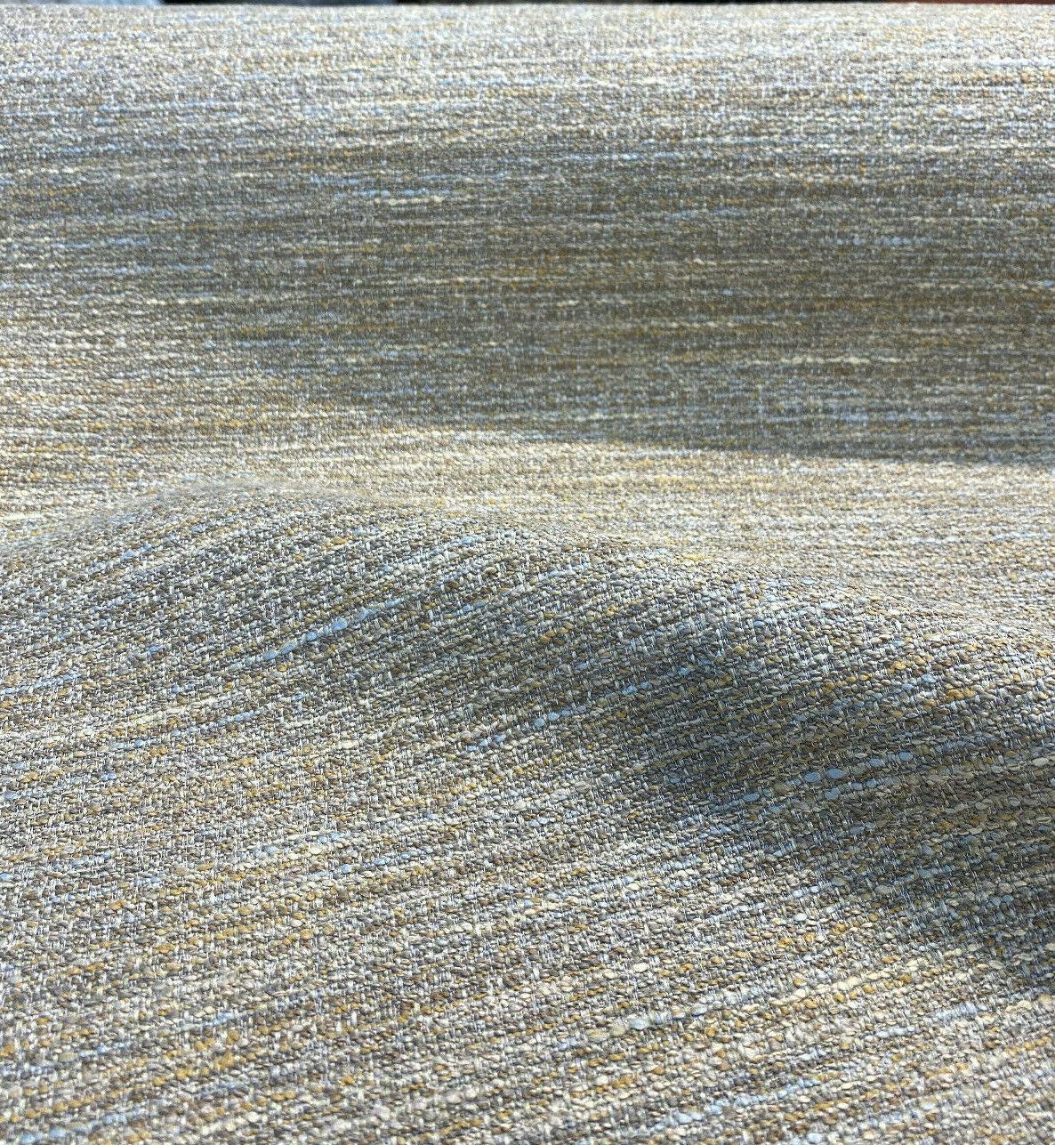 Ritz Tranquil Chenille Upholstery Fabric - Beige Brown With Light Blue And Rustic Orange, 54" Width (1 Yard)