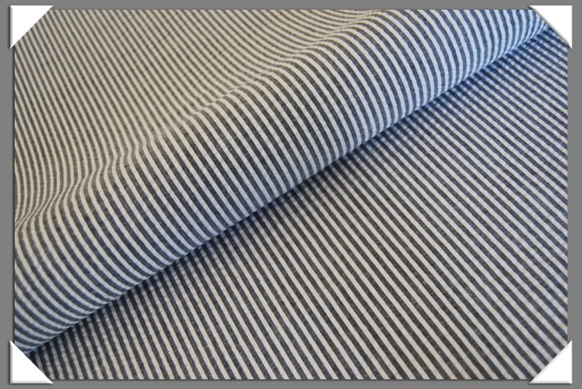 Grey Seersucker Cotton Fabric - Grey Seersucker, 58/60" Width