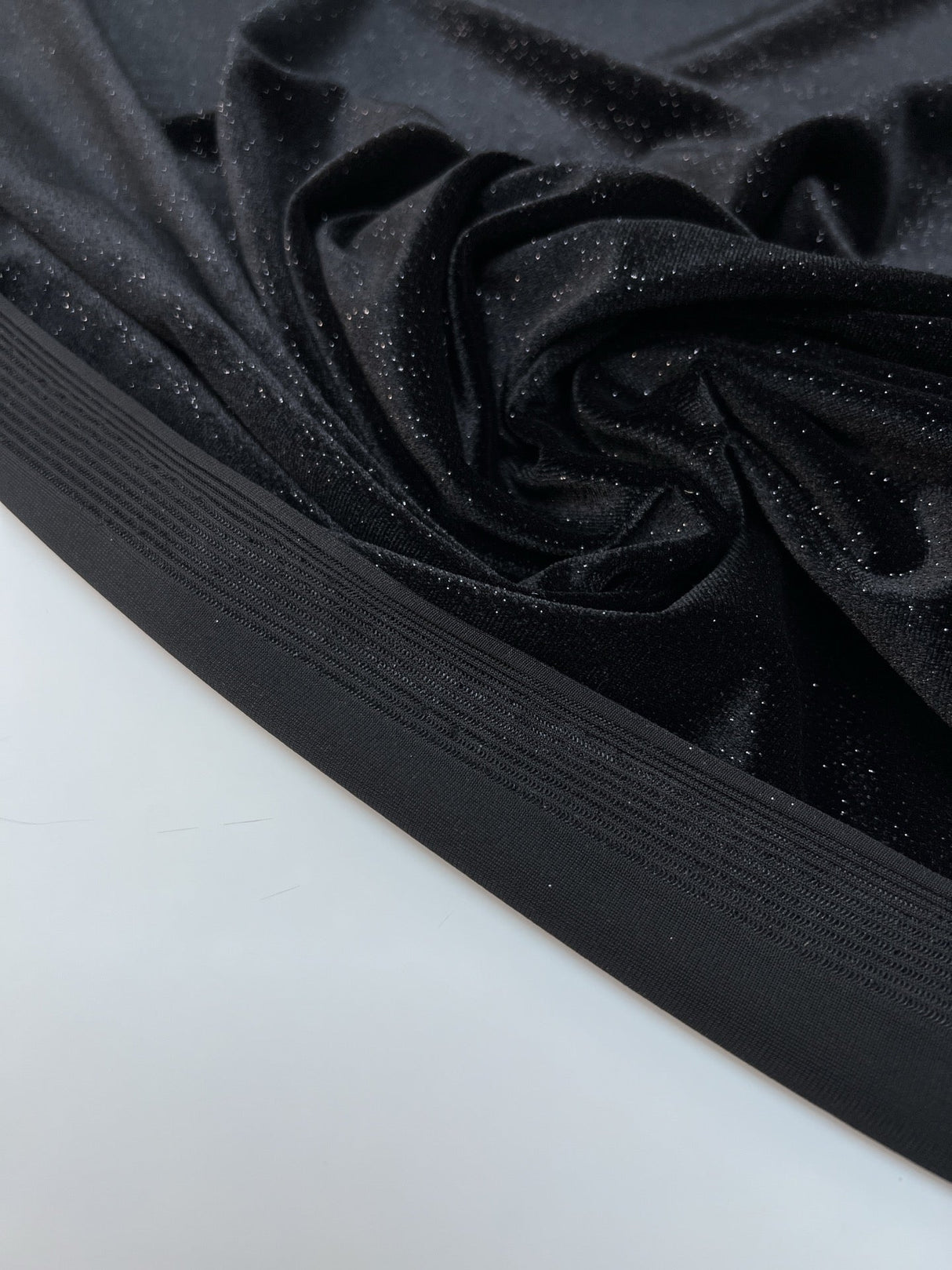 Black Velour Knitted Fabric