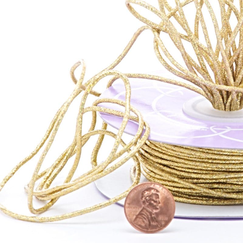 Gold Metallic Cord 2 mm X 40 yd - 1 / ROLL