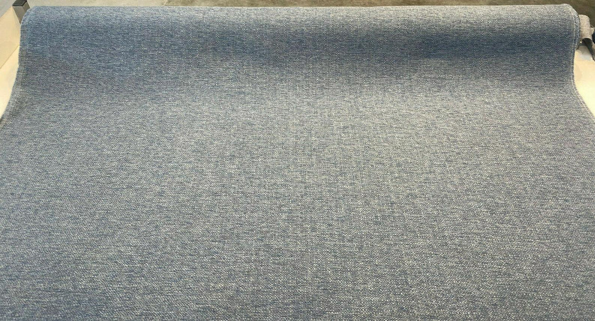 Sampson Chenille Performance Polypropylene Fabric - Denim Blue Blend, 58" Width (1 Yard)