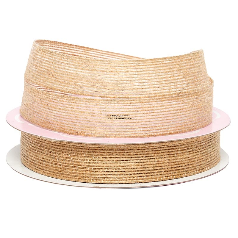 Natural Colored Jute Ribbon – 1" x 25 Yards (1 Roll)