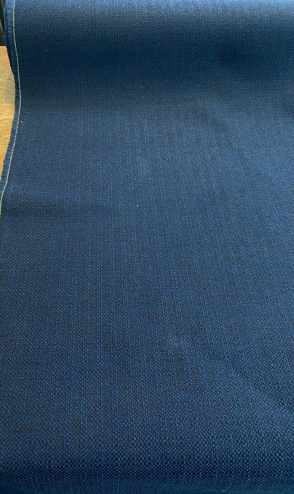 Sampson Chenille Performance Polypropylene Fabric - Sailor Blue/Black, 58" Width (By The Yard)