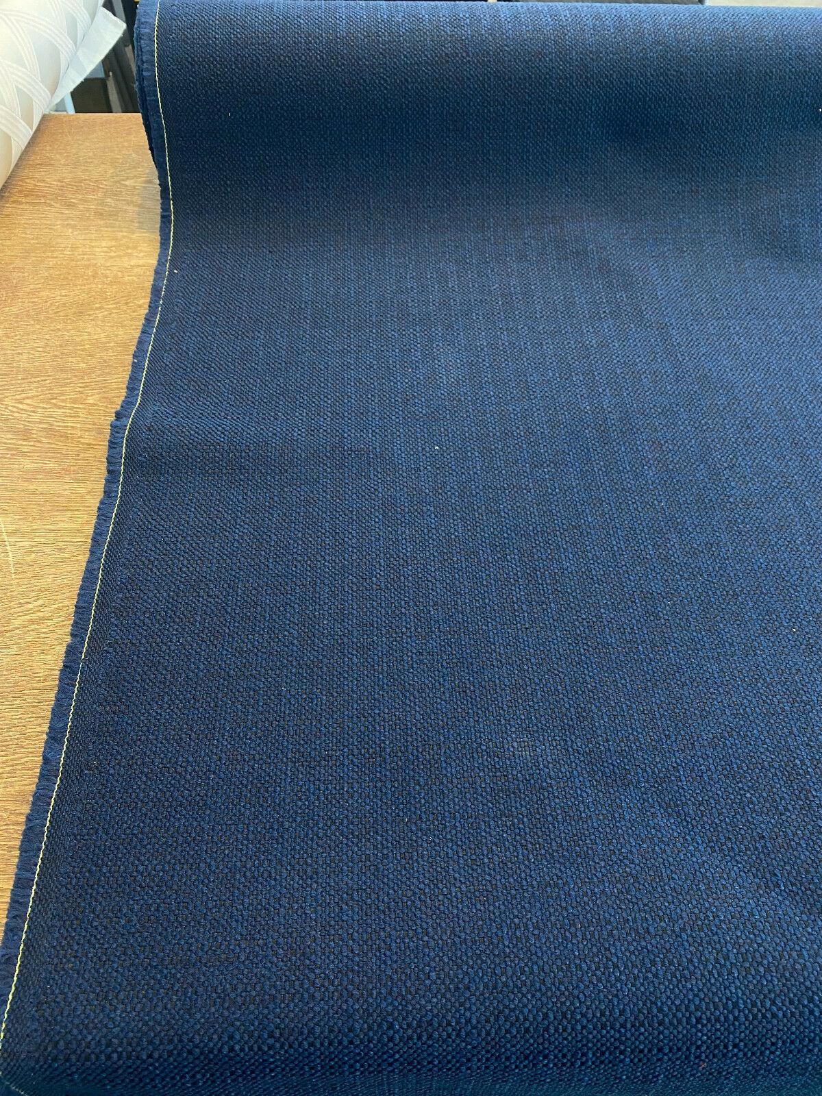 Sampson Chenille Performance Polypropylene Fabric - Sailor Blue/Black, 58" Width (By The Yard)