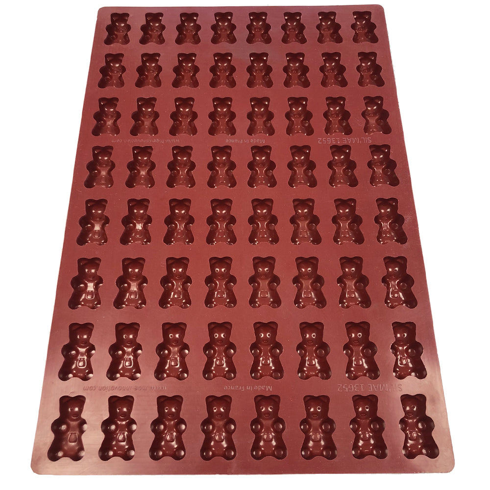 Mae Innovation Silicone Teddy Bear Mold, 64 Cavities