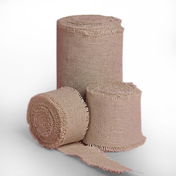 Natural Cotton Ribbon with Fringed Edge 4 '' X 5 yd 1 / ROLL