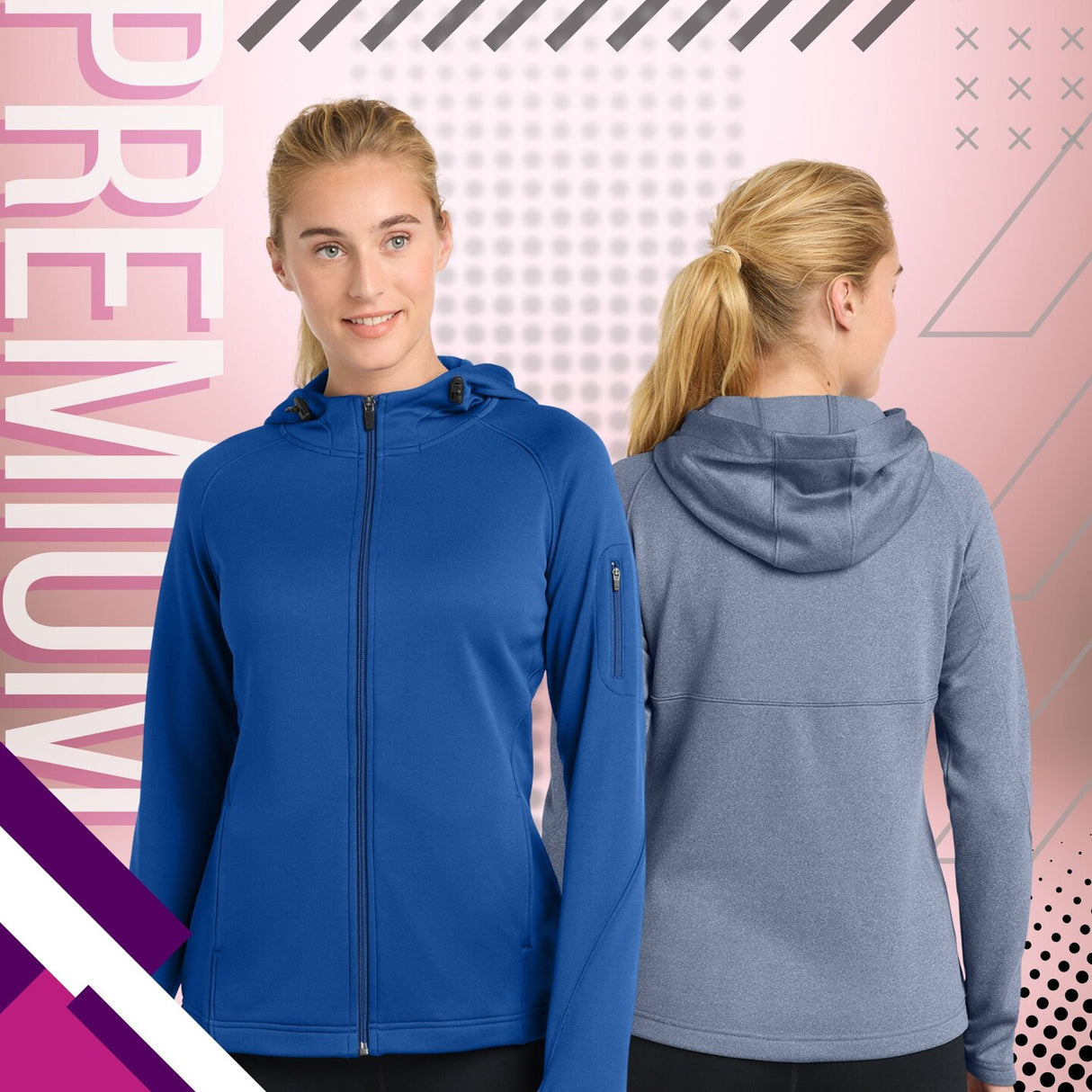 Sport-Tek® Women's Tech Fleece Full-Zip Hooded Jacket for Year-Round Comfort