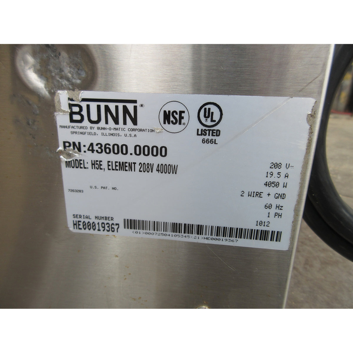 Bunn H5E Hot Water Dispenser, Used Excellent Condition