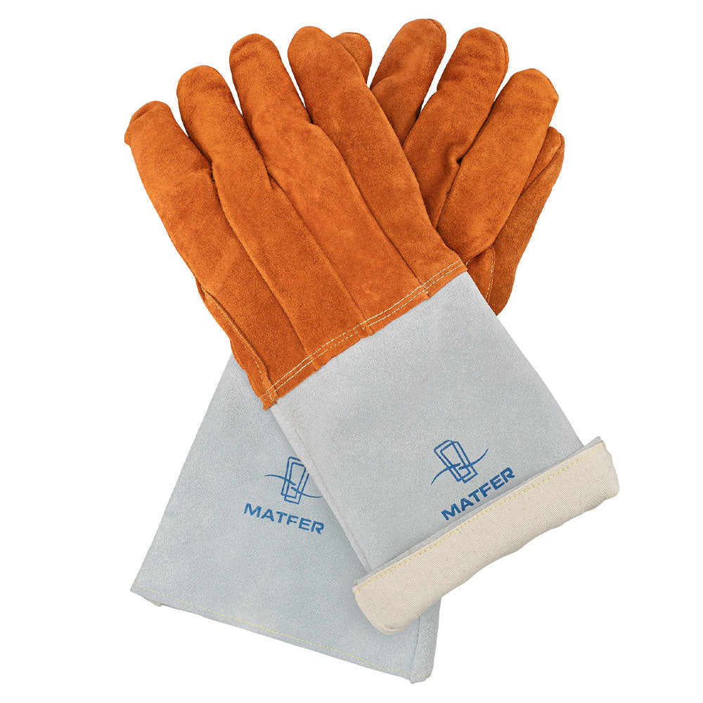 Matfer 773012 Leather 7 3/4" Baker Gloves with Forearm Protection