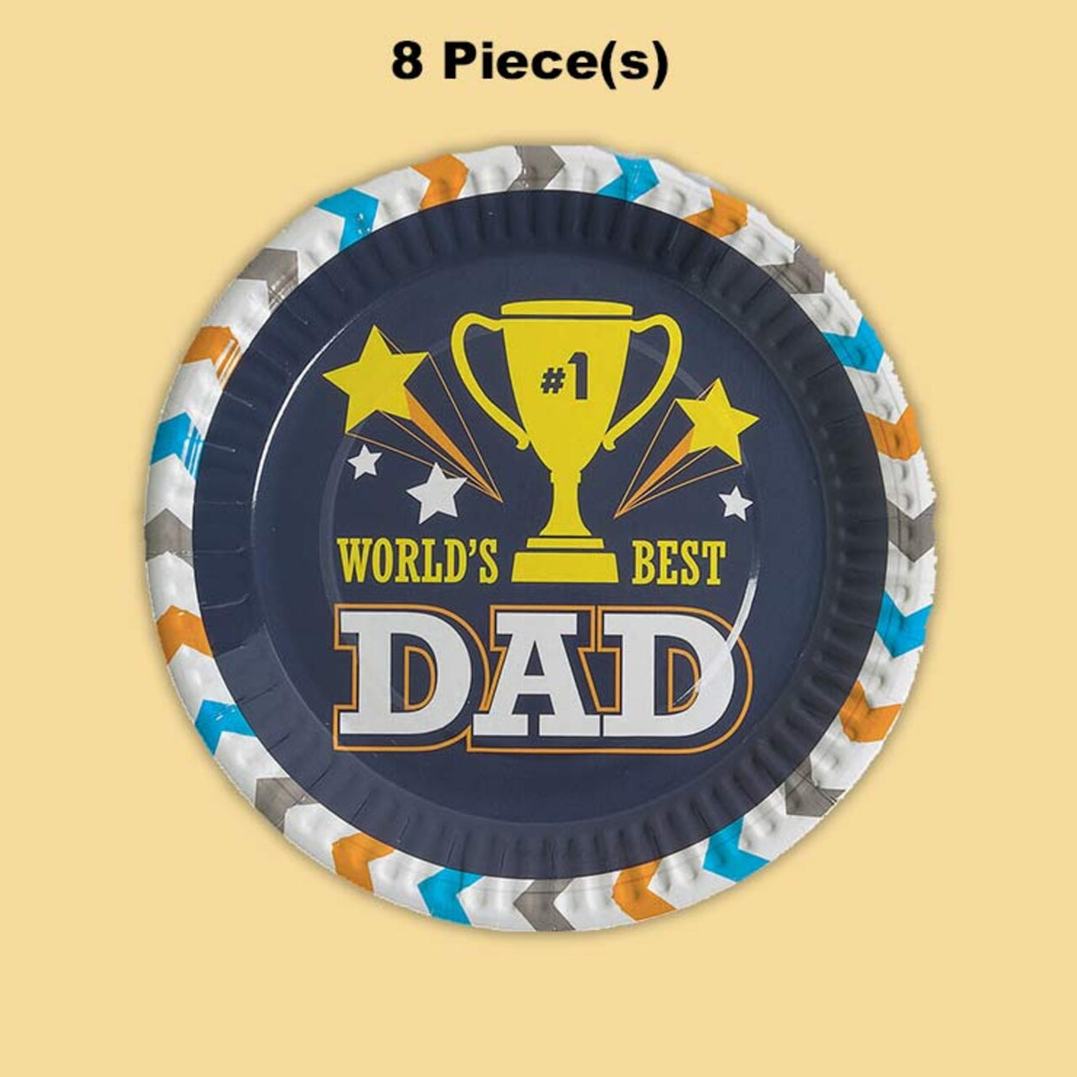 8 Ct. World’s Best Dad Father’s Day Paper Dinner Plates 9" Trophy Design Tableware