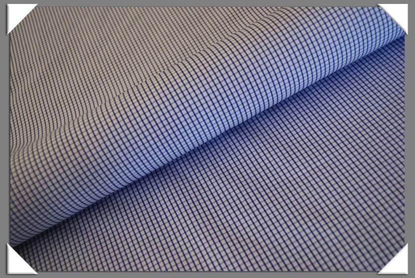 Box Check 100 Percent Cotton Fabric - Lt. Blue Box Check, 58/60" Width (1 Yard)