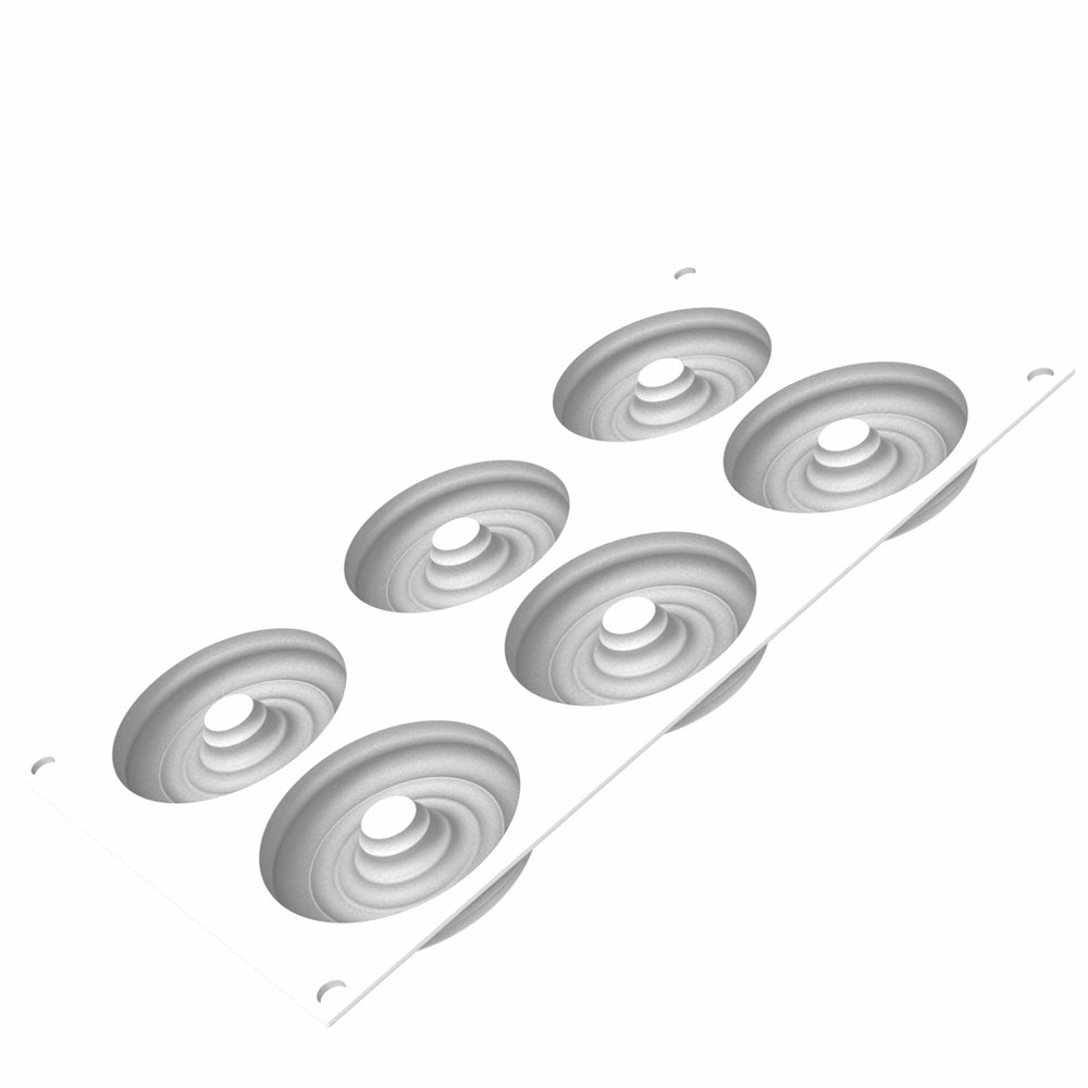 Silikomart KIT TORNADO Mold and Tart Ring, 6 Cavities