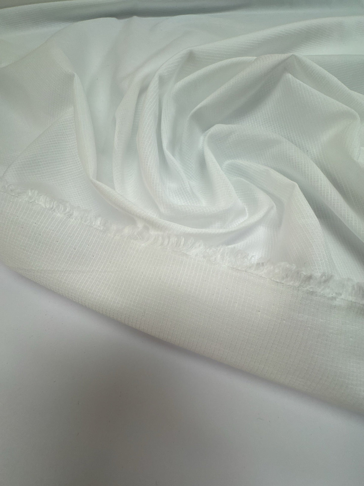 Viscose Woven Checked White Fabric
