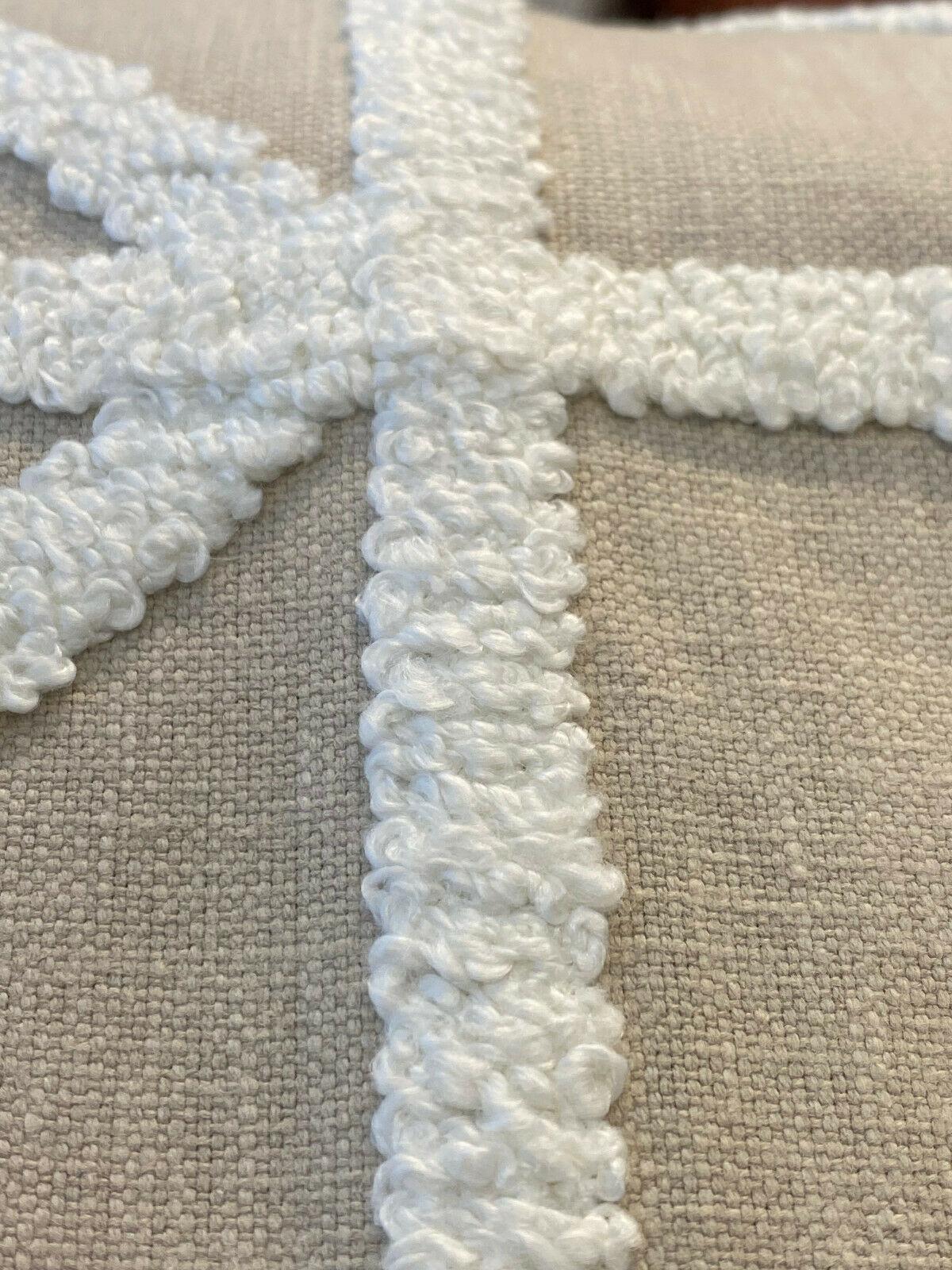 Waverly Port Of Call Sail Embroidered Fabric - White On Sand Lattice, 55" Width (1 Yard)