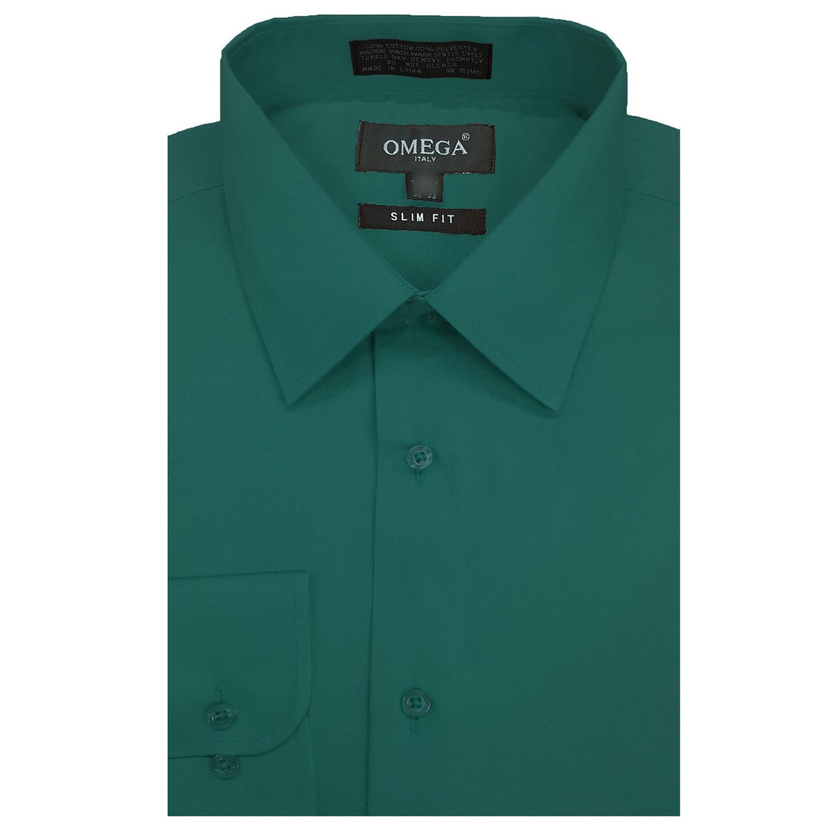 Mens Slim Fit Long Sleeve Polo Shirt Teal Color