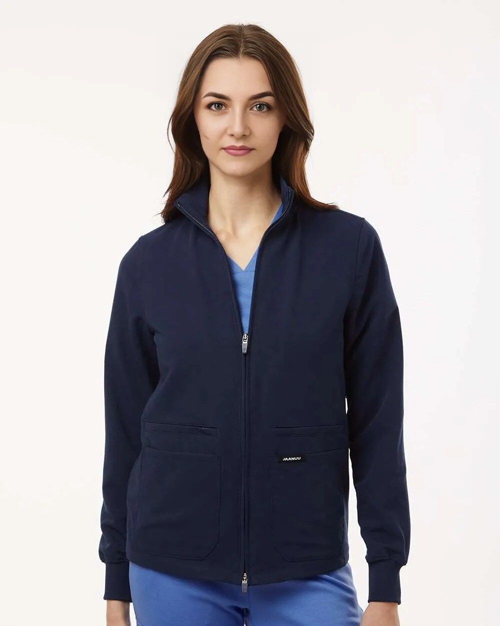 Jaanuu® Women's Ceri Essential Full-Zip 6 Pocket Scrub Jacket