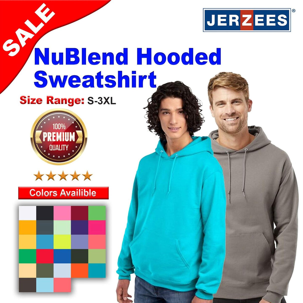 JERZEES® NuBlend Long Sleeve Hooded Sweatshirt
