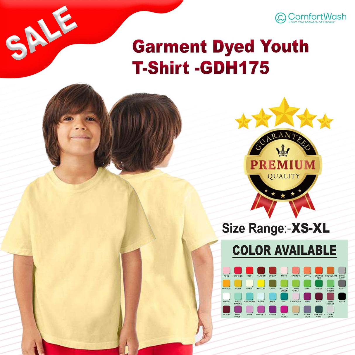 Hanes® Garment Dyed Youth T-Shirt