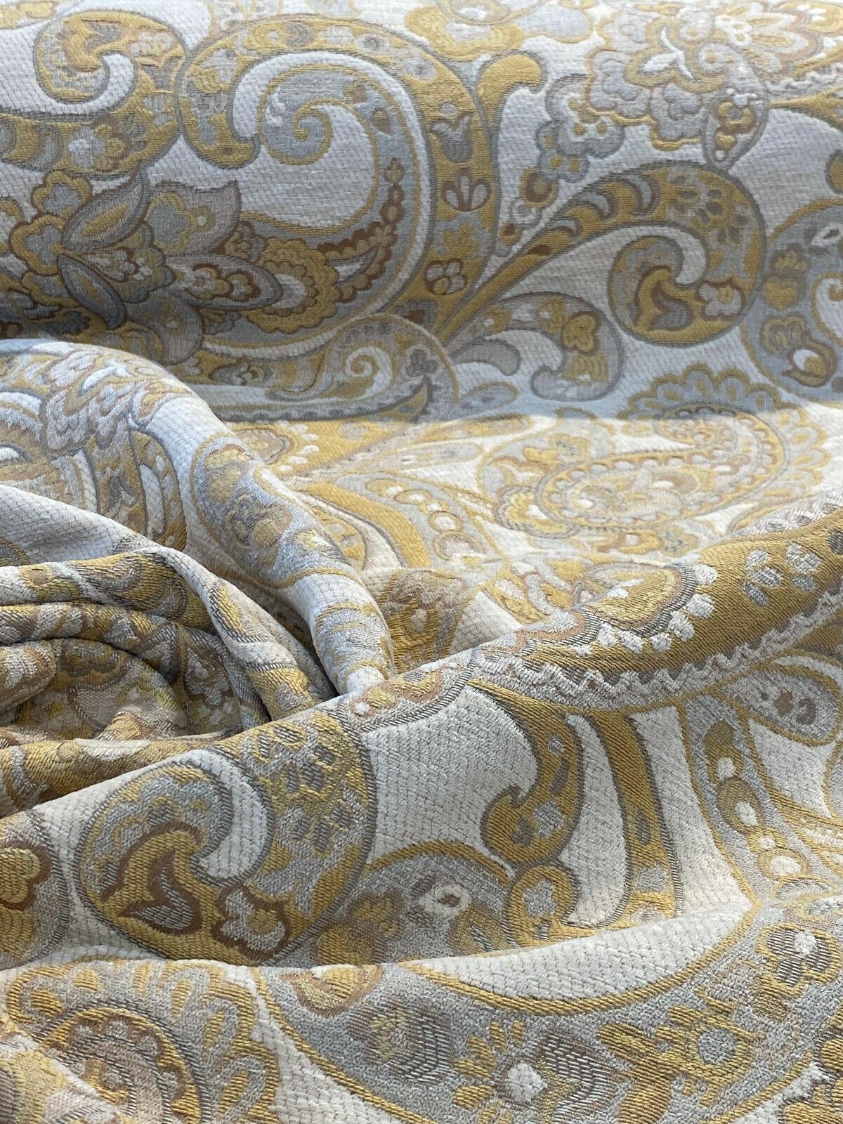 Barrow Reverly Chenille Fabric - Porcelain Beige Paisley, 54" Width (1 Yard)