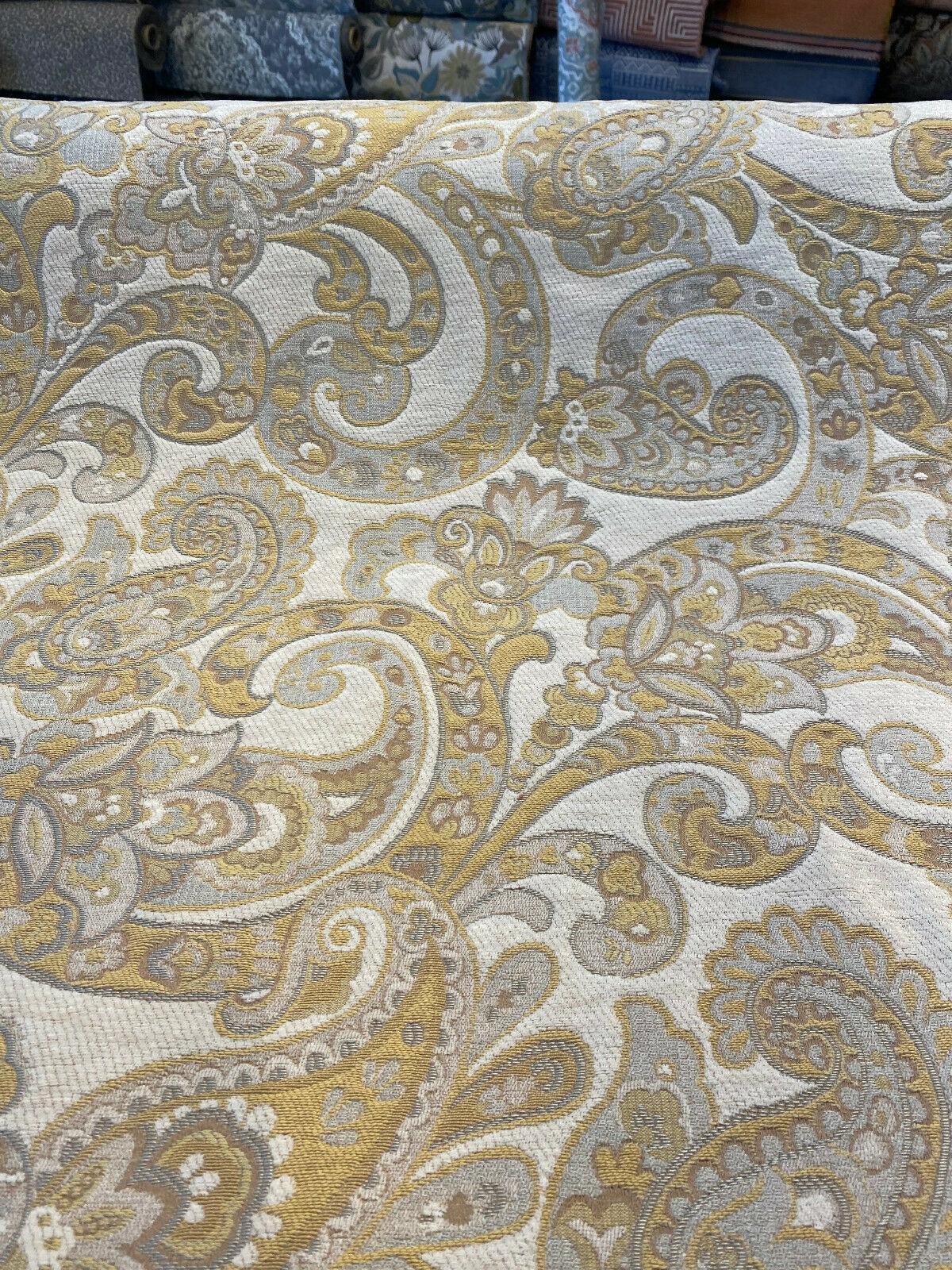 Barrow Reverly Chenille Fabric - Porcelain Beige Paisley, 54" Width (1 Yard)