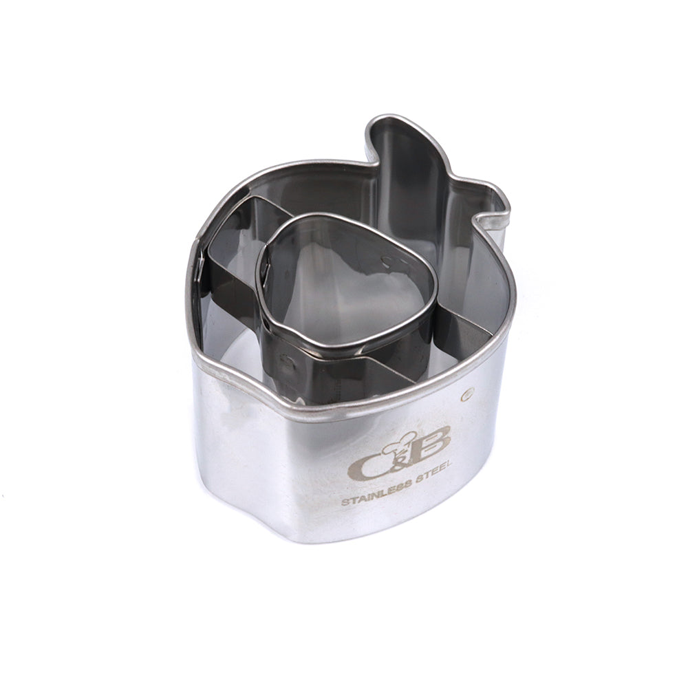 Stainless Steel Apple Cookie Cutter with Center Hole, 1.75"