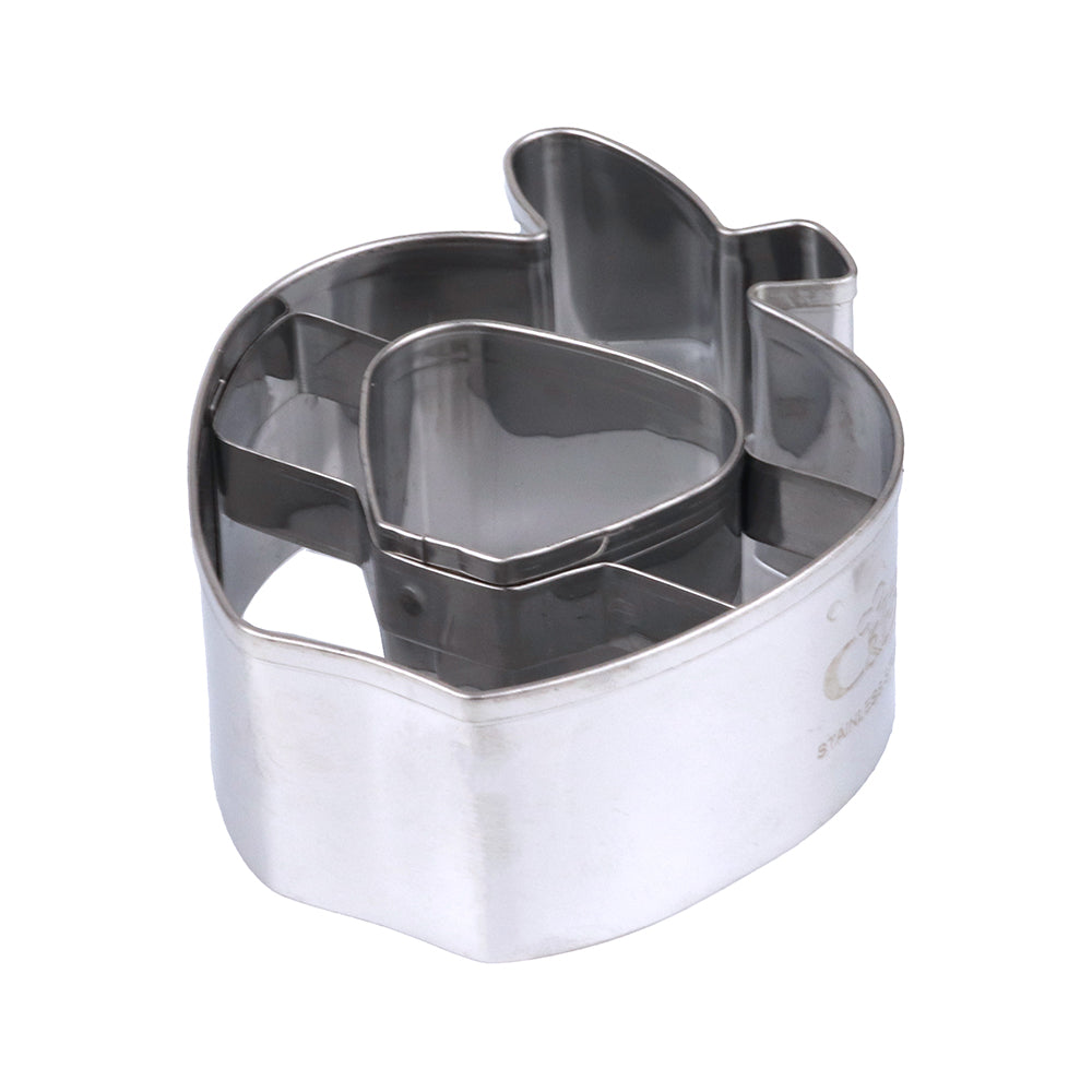 Stainless Steel Apple Cookie Cutter with Center Hole, 2.5"