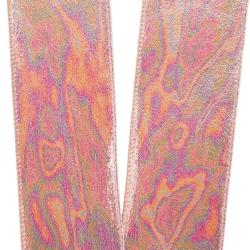 Metallic Pink Iridescent Wired Ribbon 2 1/2 '' X 10 yd - 1 / ROLL